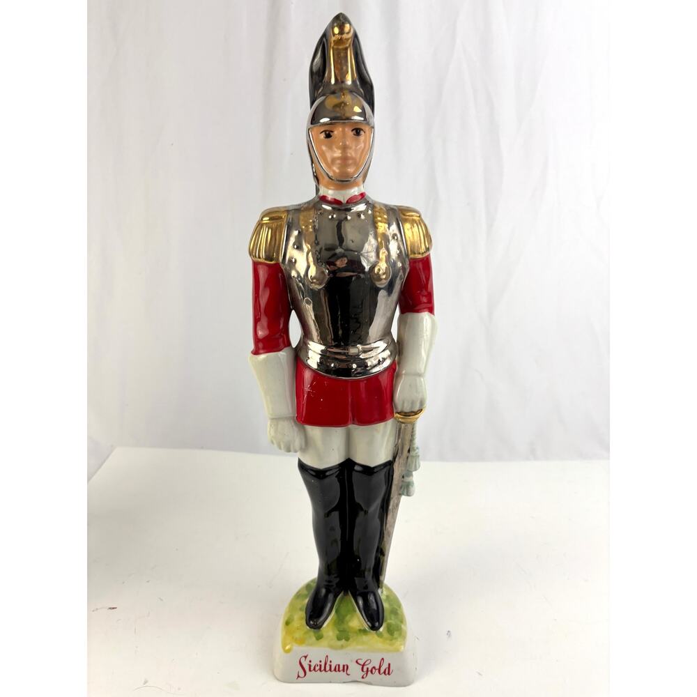 Vintage Italian Sicilian Guard‎ Ceramic Decanter 1960s Barware 18"